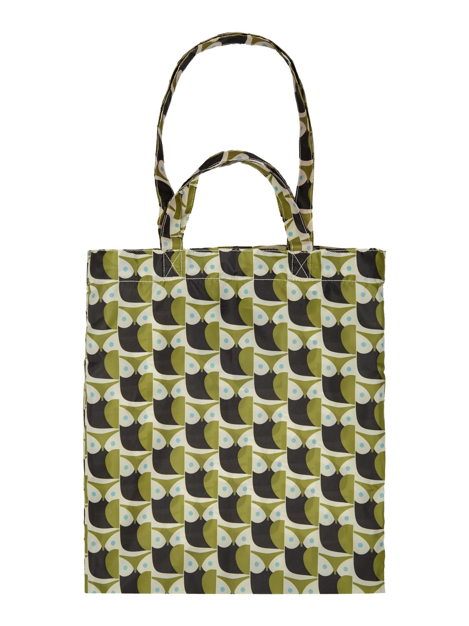 orla kiely owl green multi pack away tote bag in orla kiely owl green multi pack away tote bag in