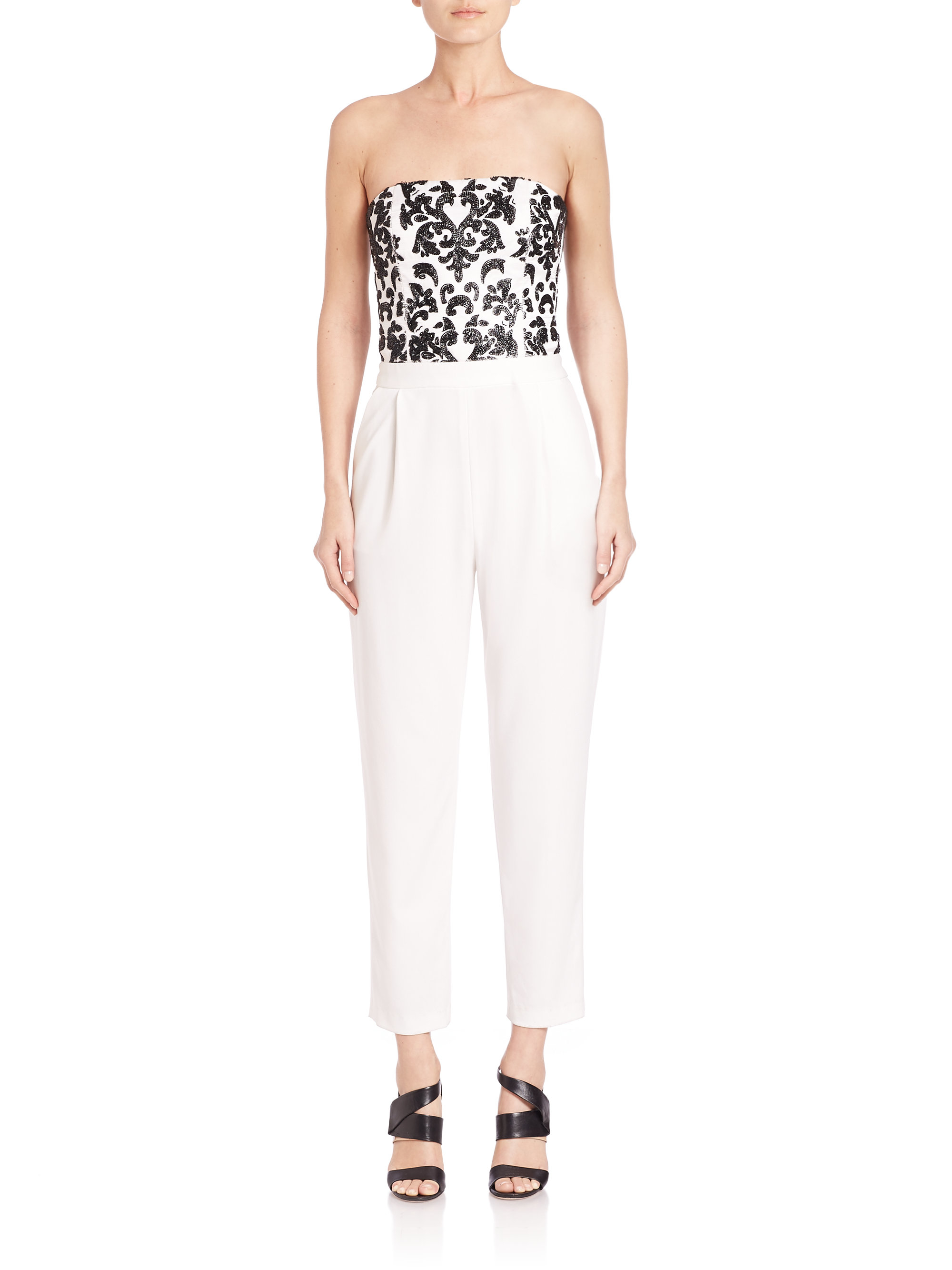 alice and olivia jeri embellished jumpsuit