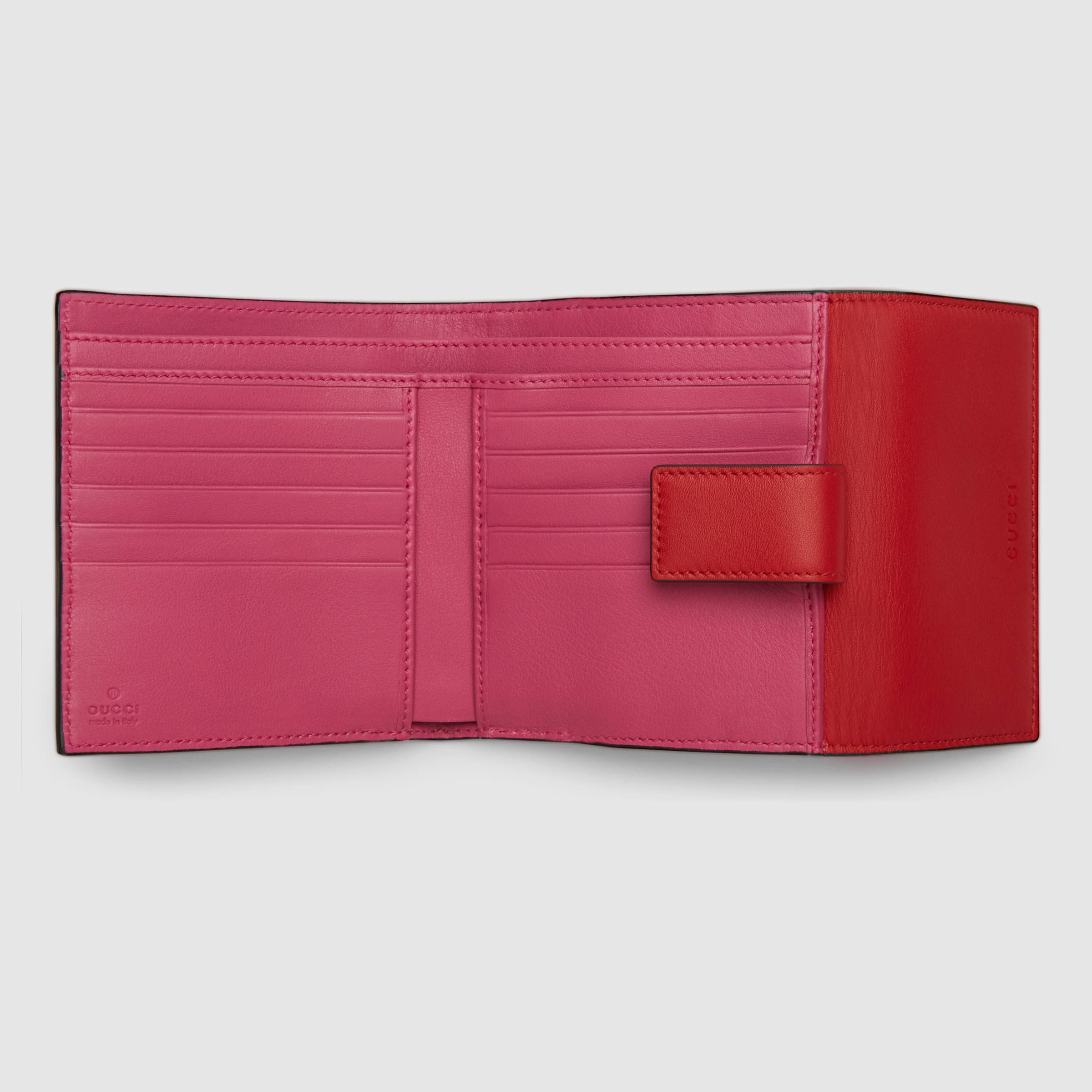 Gucci Canvas Gg Supreme French Flap Wallet in Red - Lyst