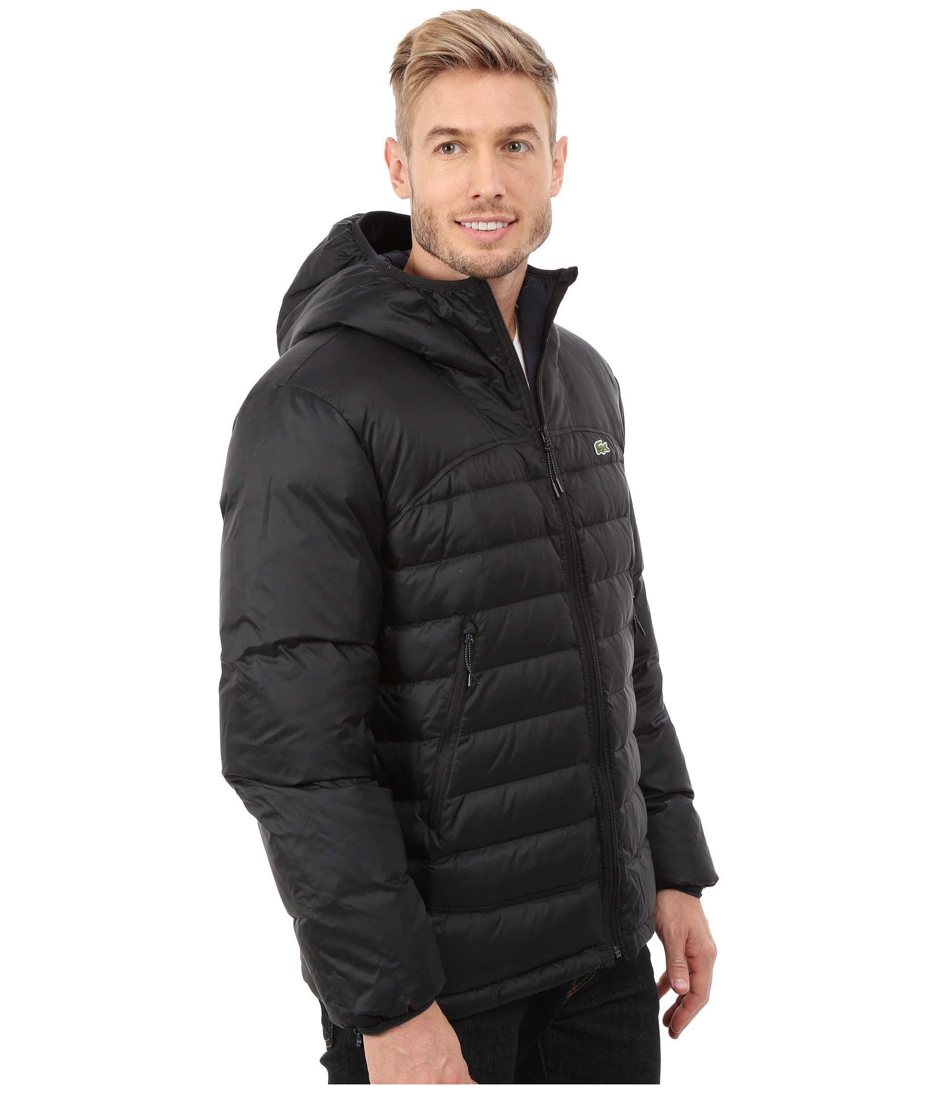 Lacoste Light Weight Packable Down Jacket in Black for Men - Lyst