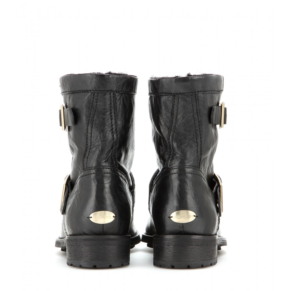 jimmy choo biker boots fur lined