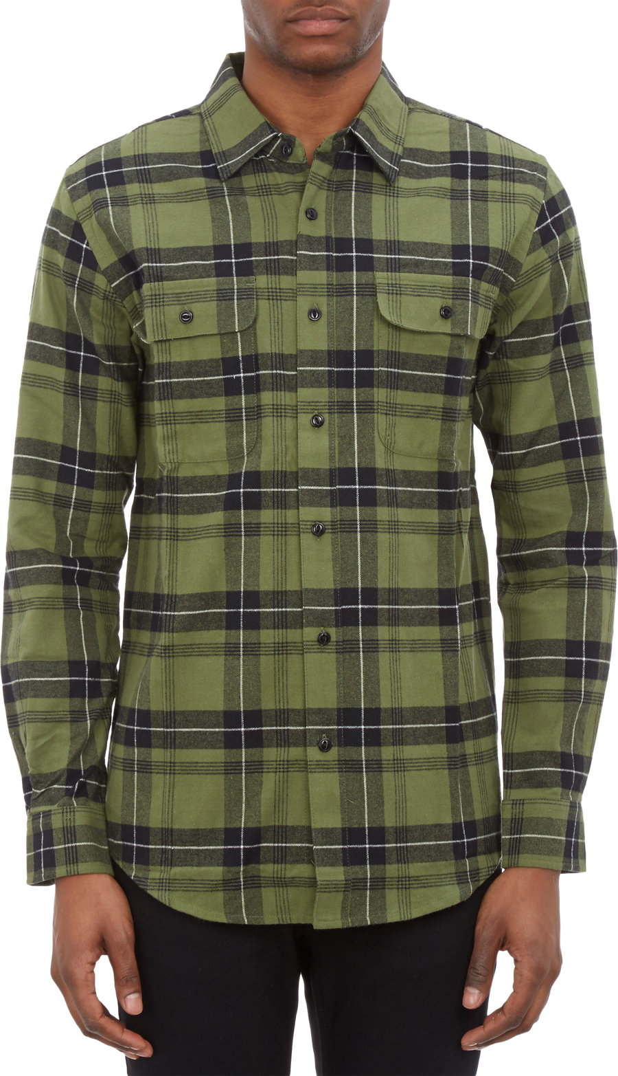Saturdays NYC Plaid Flannel Shirt in Olive (Green) for Men Lyst