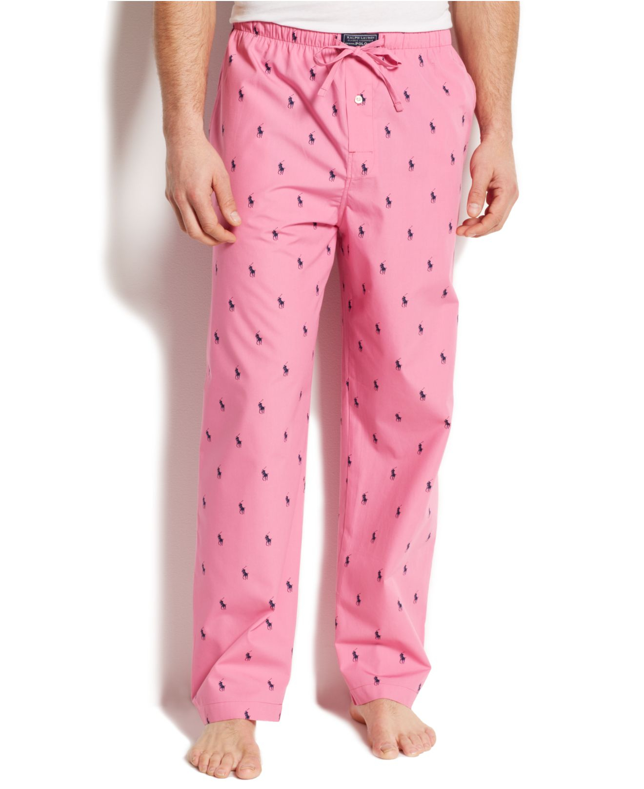 Polo Ralph Lauren Allover Pony Pajama Pants In Pink For Men