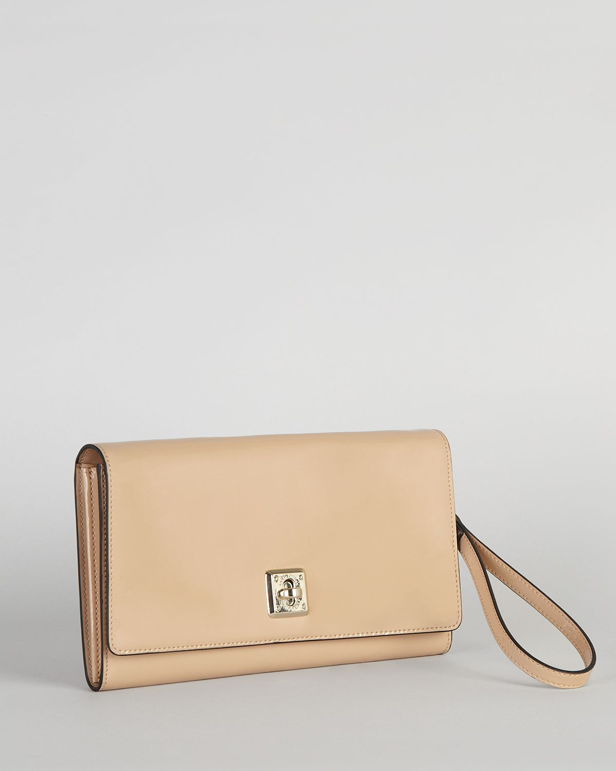 Lyst Karen Millen Clutch Patent Leather in Natural