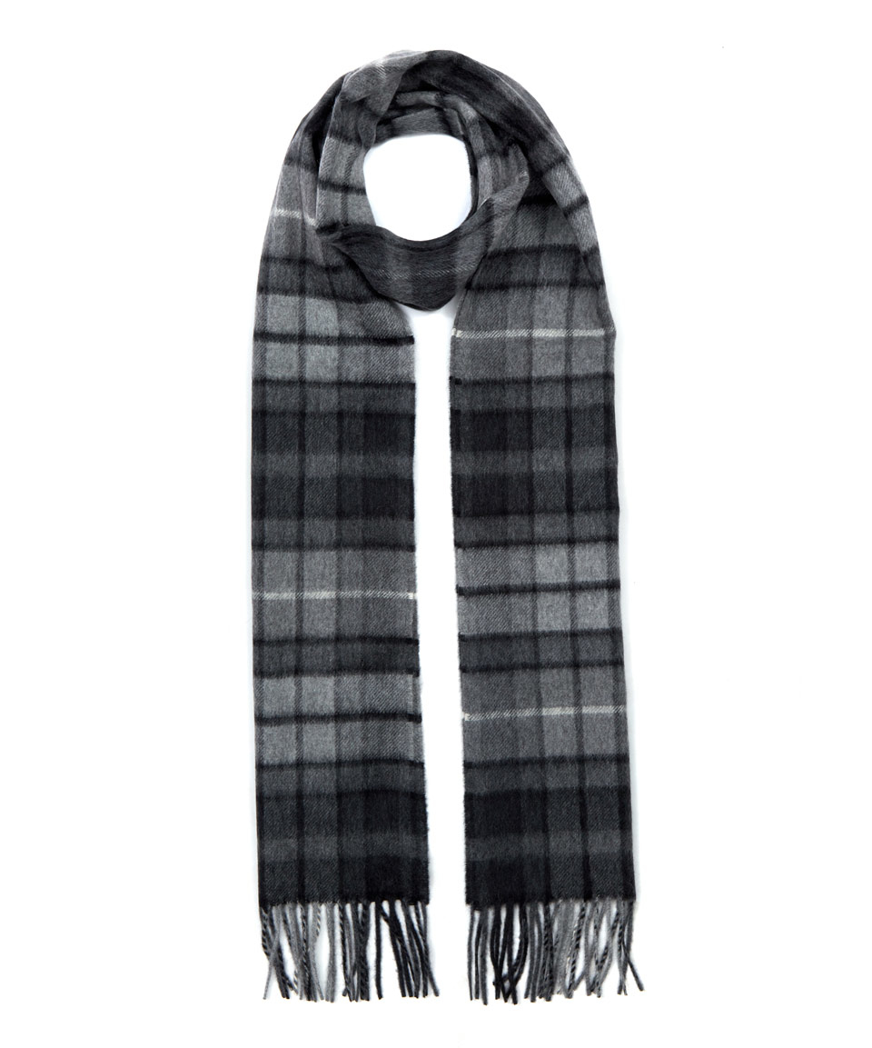 Lyst Johnstons Grey Tartan Cashmere Scarf in Gray for Men