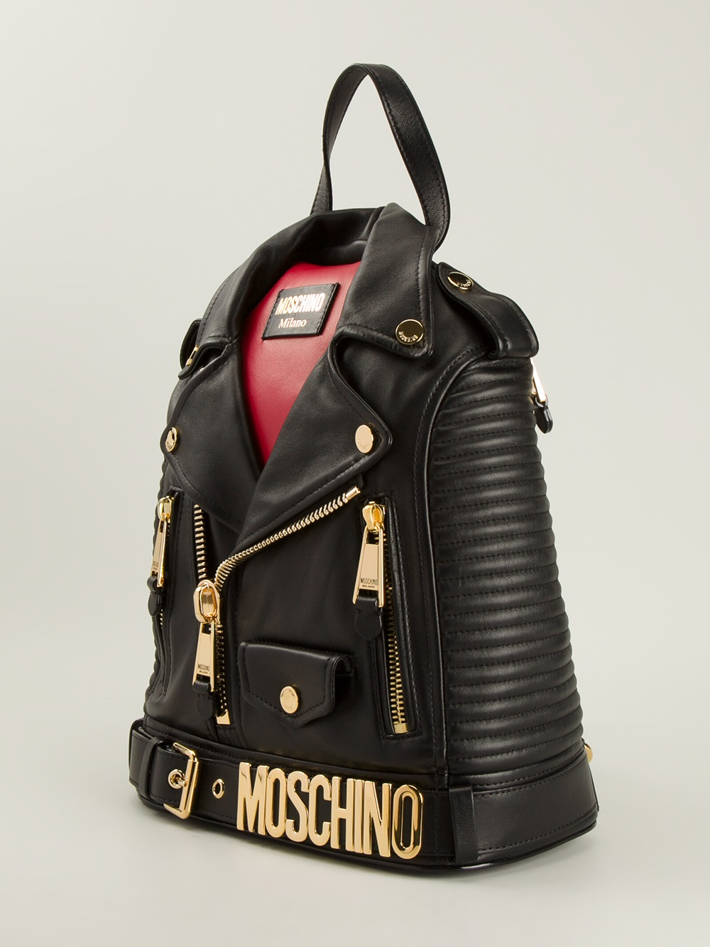 Moschino Biker Jacket Backpack in Black | Lyst