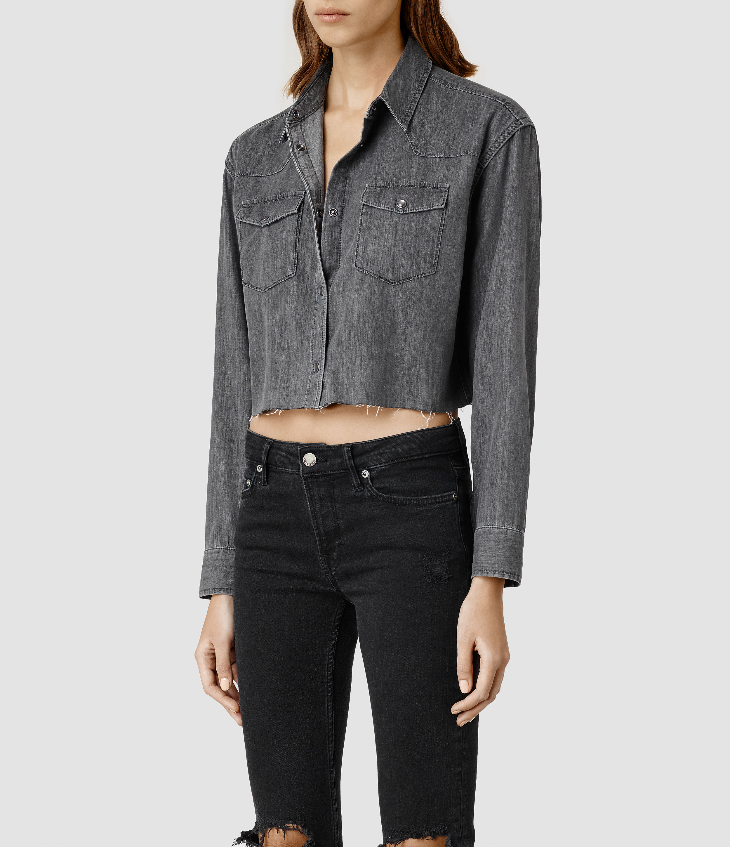 all saints denim shirt