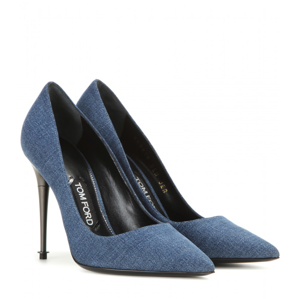Jean Denim Ankle Strap High Heels - ShopperBoard