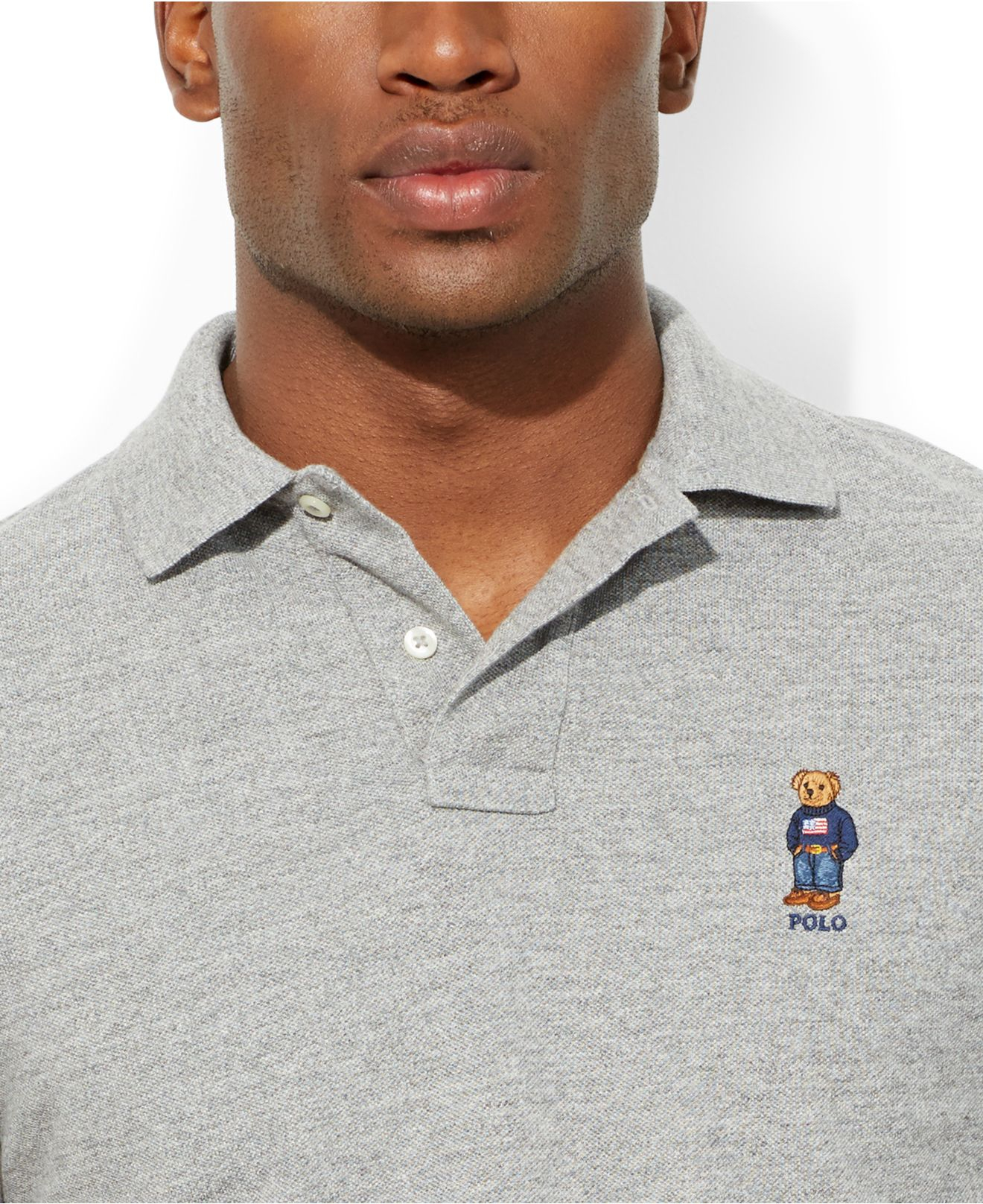 custom fit bear mesh polo