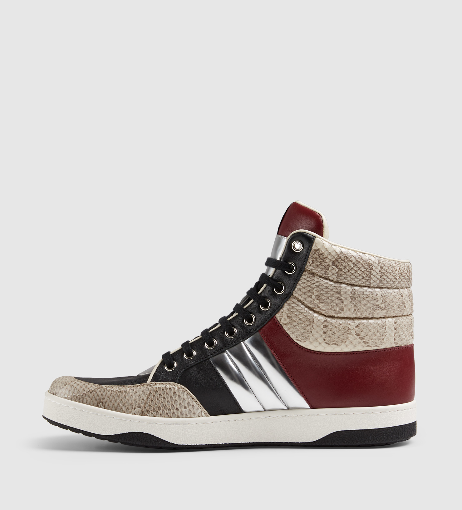 gucci leather high top with snake