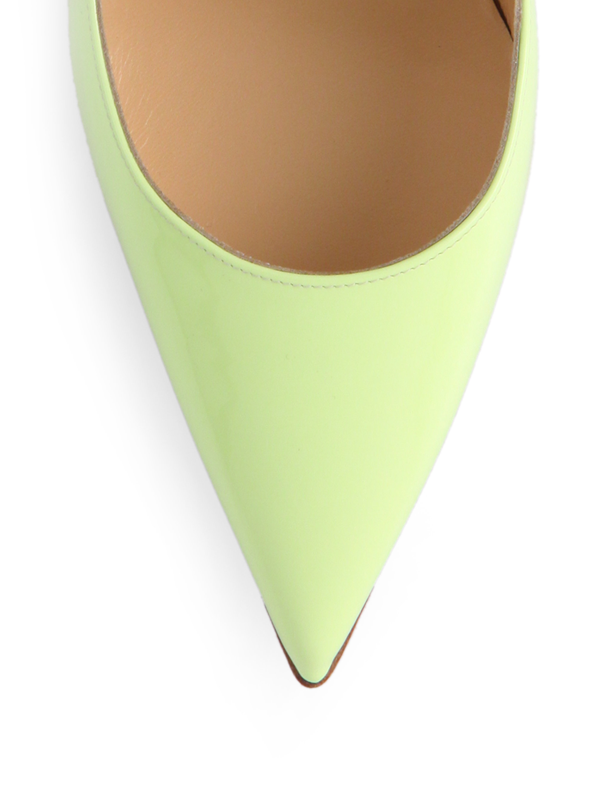 Christian louboutin So Kate Patent Leather Pumps in Green (neon ...