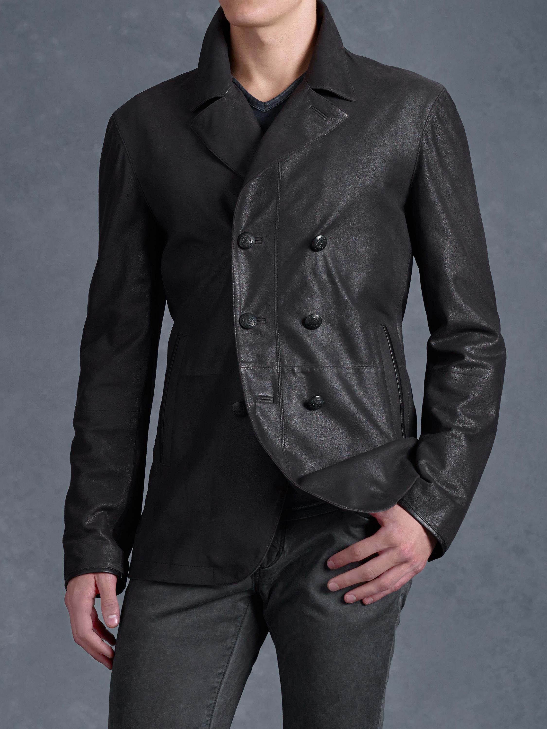 John Varvatos Double Ted Leather Jacket In Black For Men Lyst Gallery