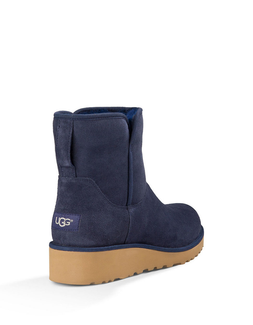navy sheepskin boots
