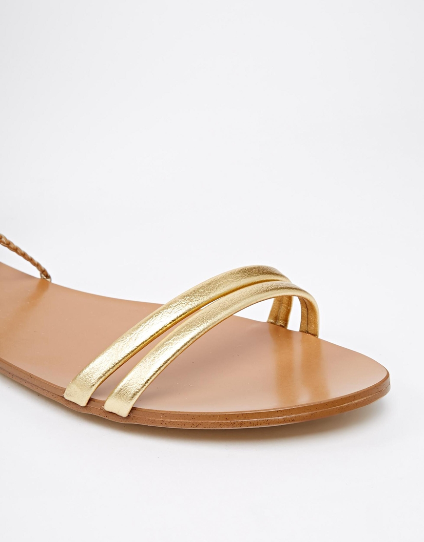 ALDO Umarelle Knee Gladiator Flat Tie Sandals in Metallic | Lyst