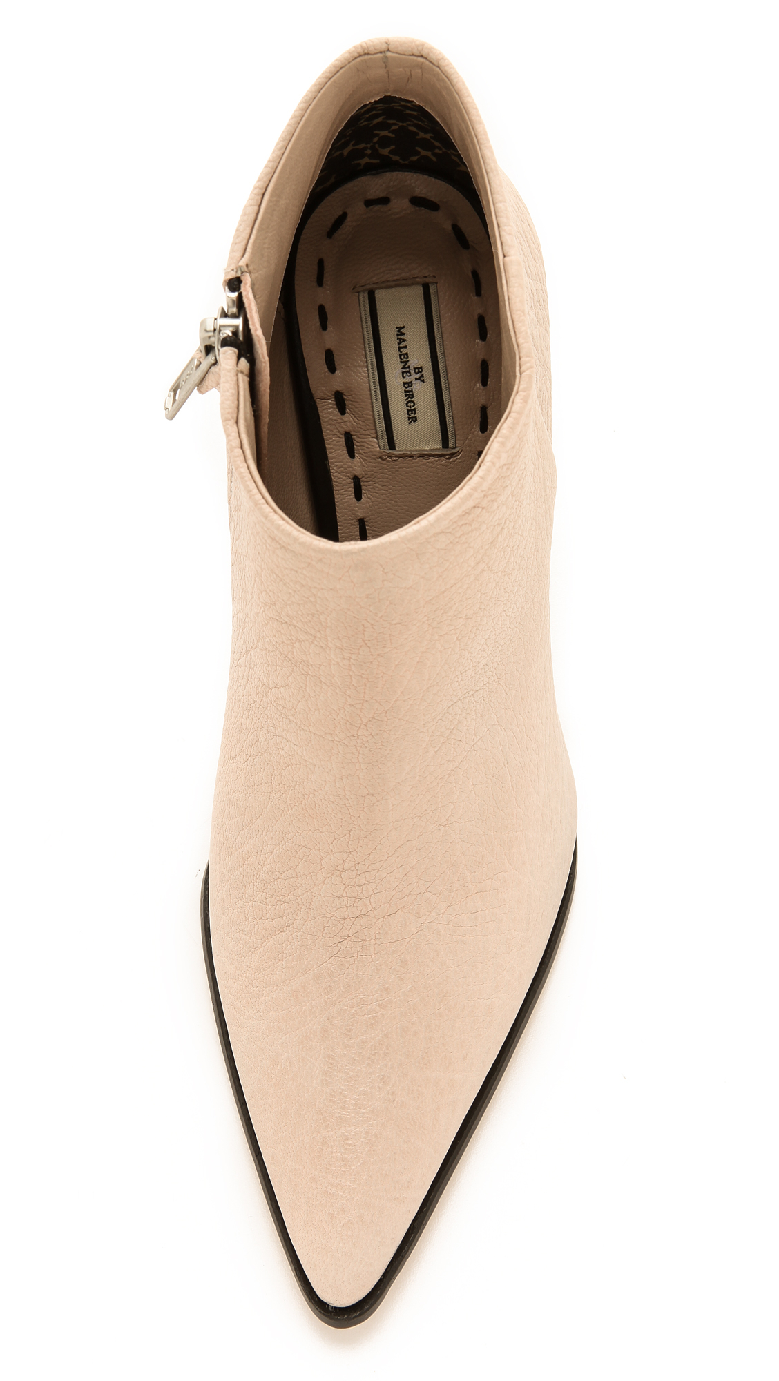 beige pointed toe booties