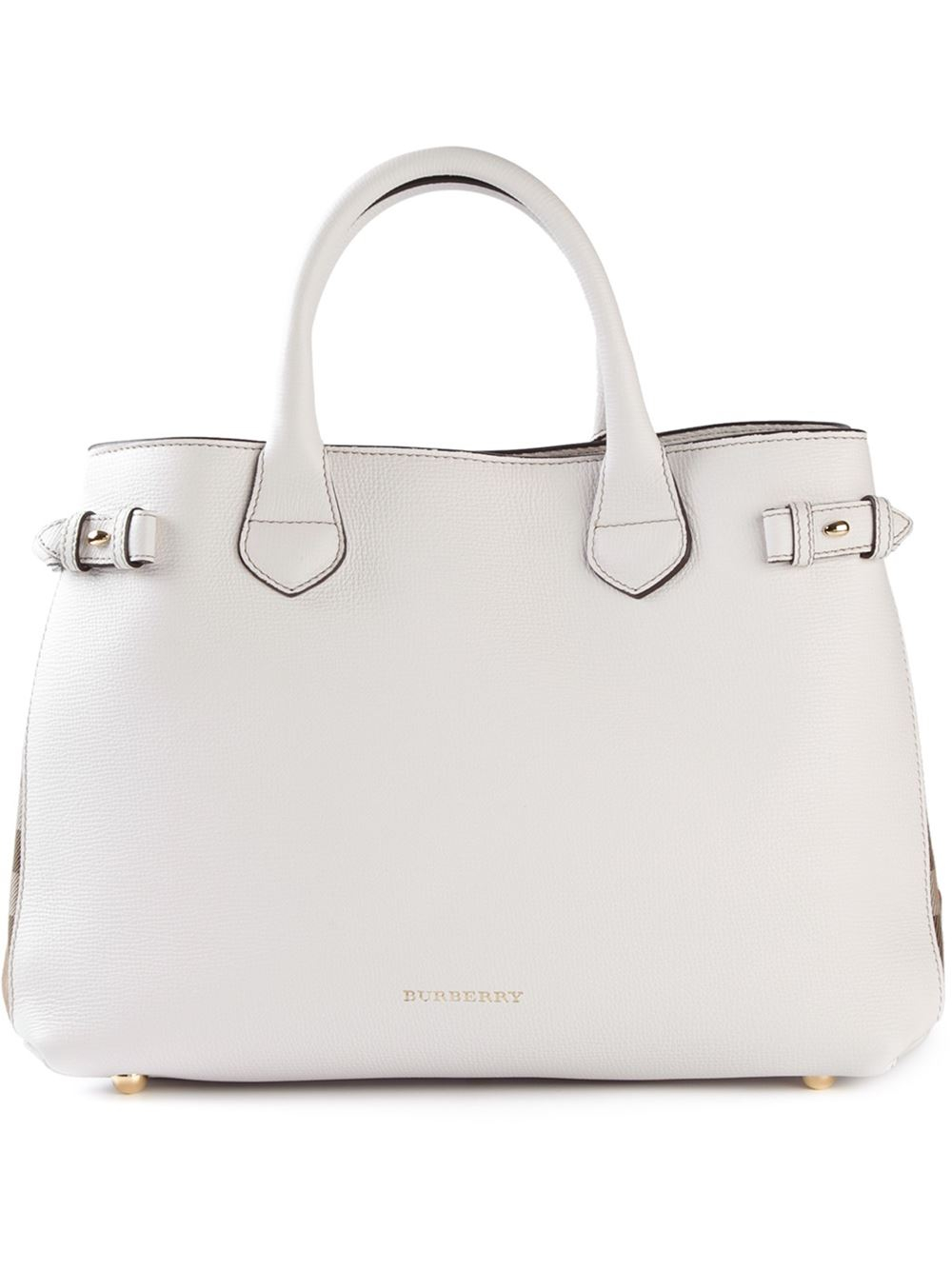 Burberry Medium 'banner' Tote in White | Lyst