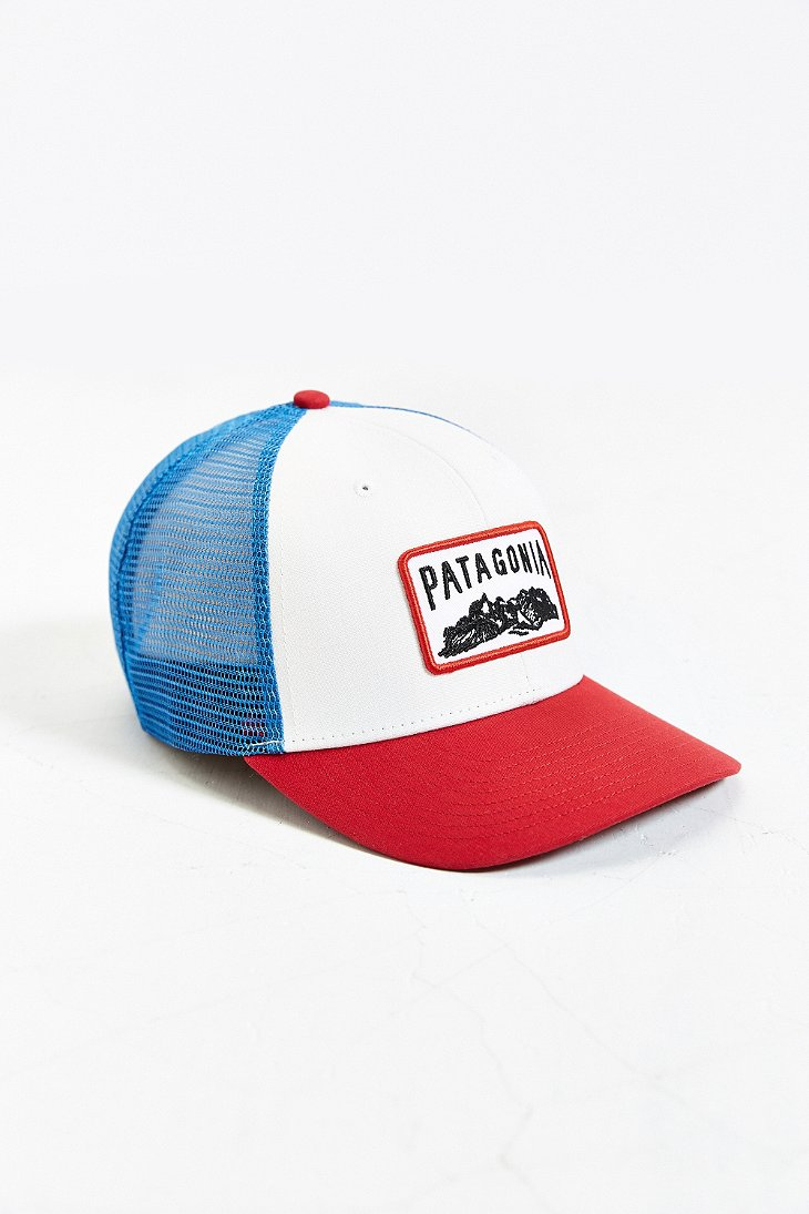 Patagonia trucker hat red white blue hotsell