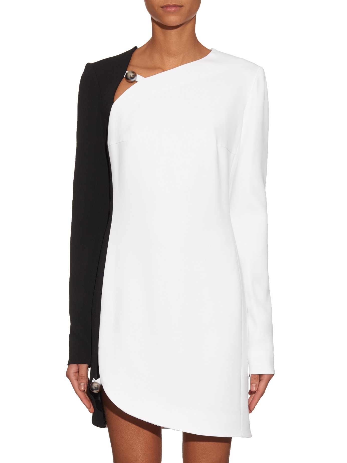 Mugler Cut-out Bi-colour Cady Dress in 