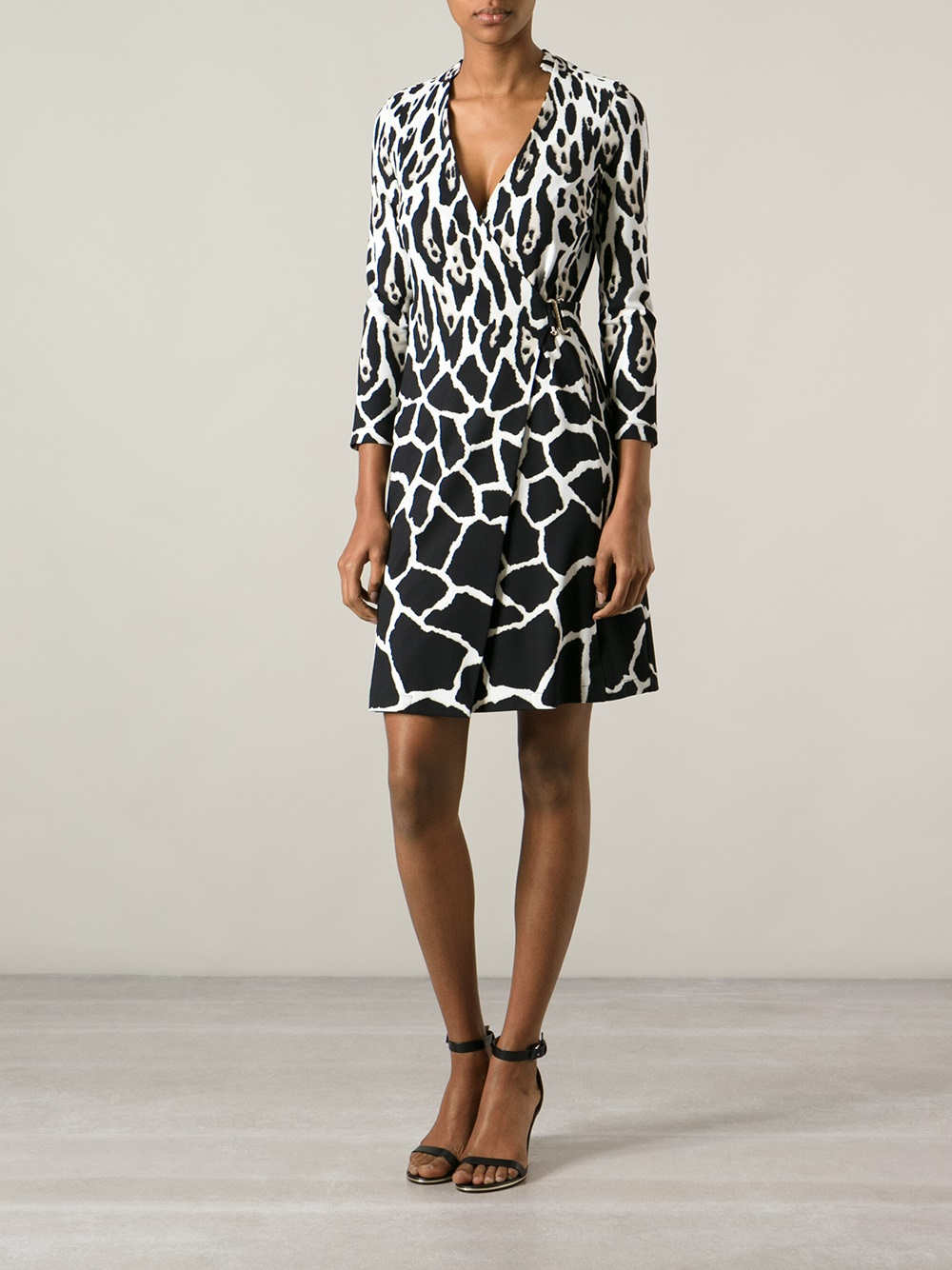 Roberto Cavalli Leopard Print Wrap Dress - Lyst