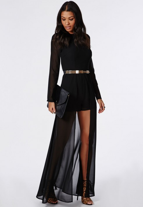 playsuit with maxi chiffon overlay