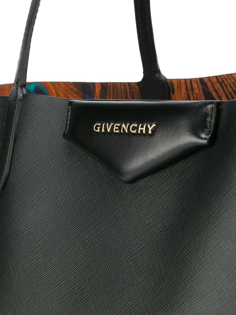 Givenchy Synthetic Peacock Print Antigona Shopping Bag in Black - Lyst