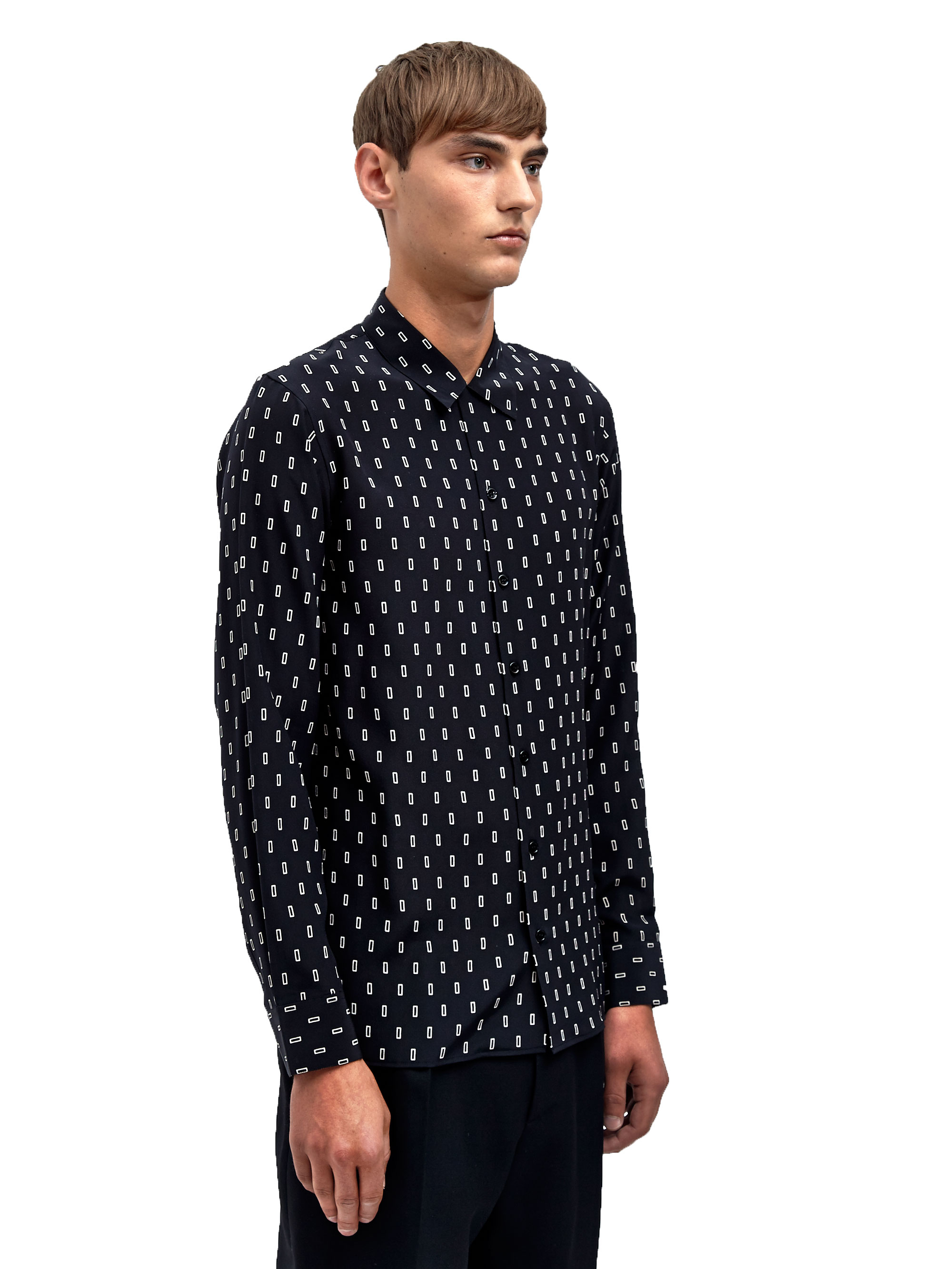 Saint Laurent Mens Crepe De Chine Silk Rectangle Shirt in Black for Men ...
