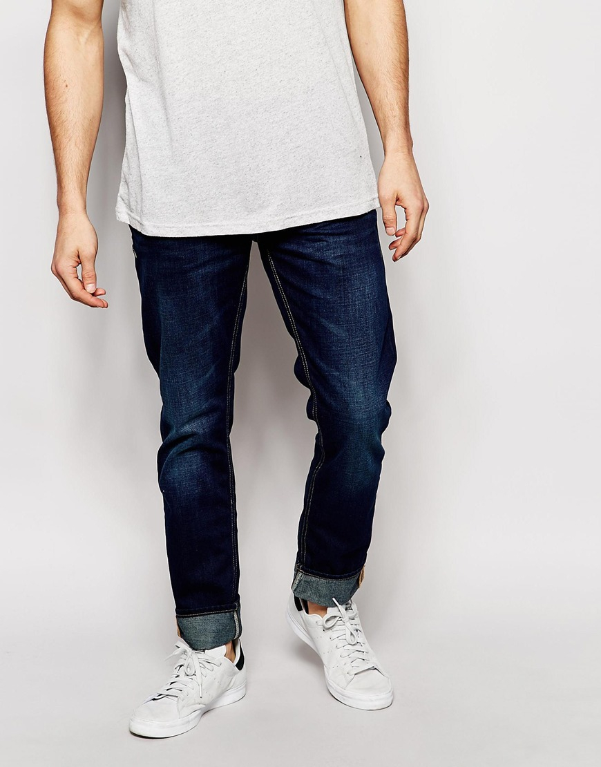 slim fit dark wash jeans