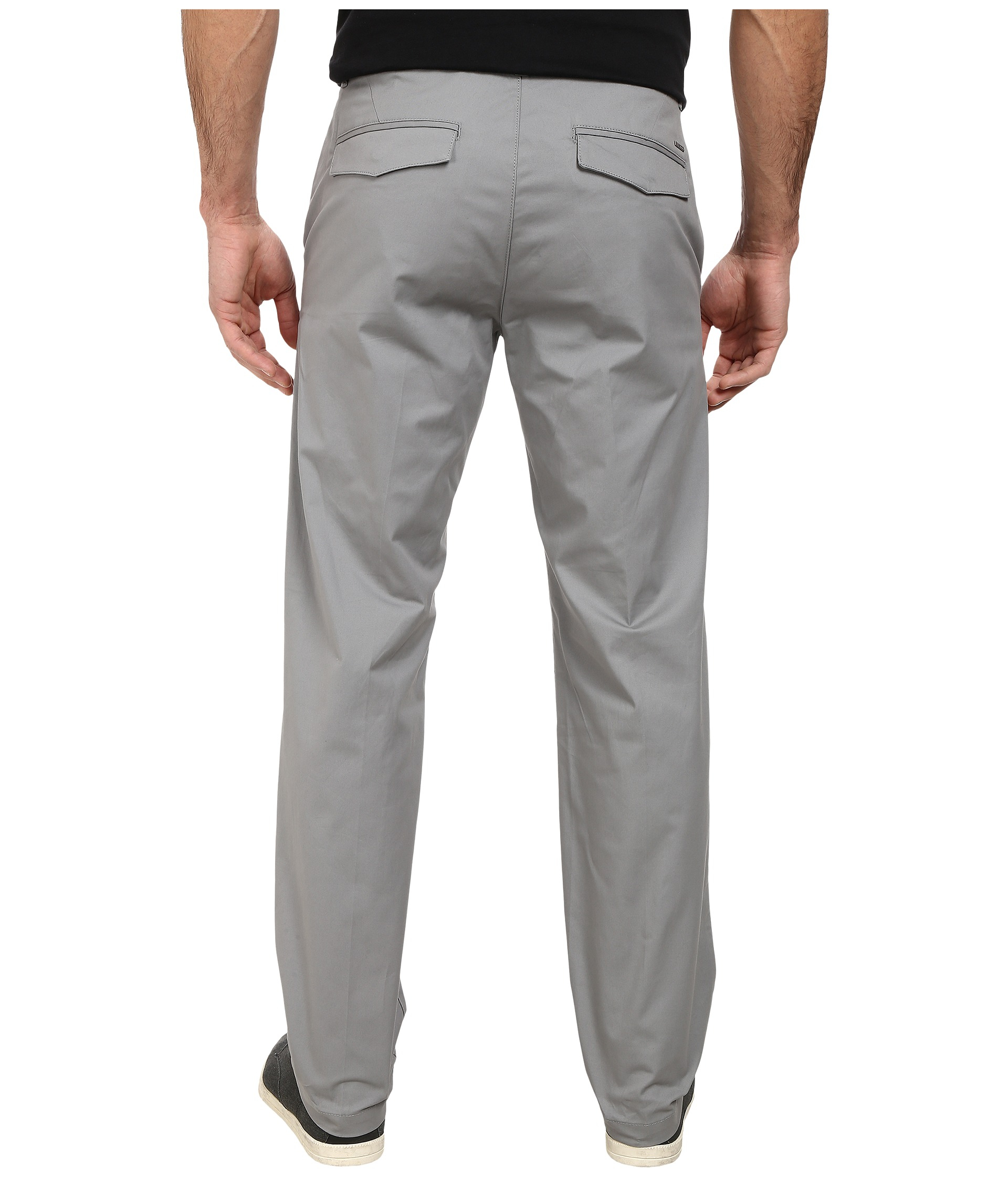 Lyst - Calvin Klein Sateen Chino Pants in Gray for Men
