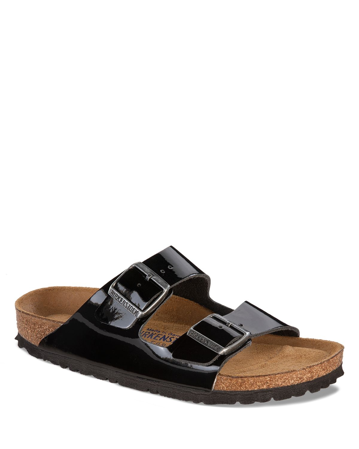 Birkenstock Flat Sandals - Patent Arizona in Black | Lyst