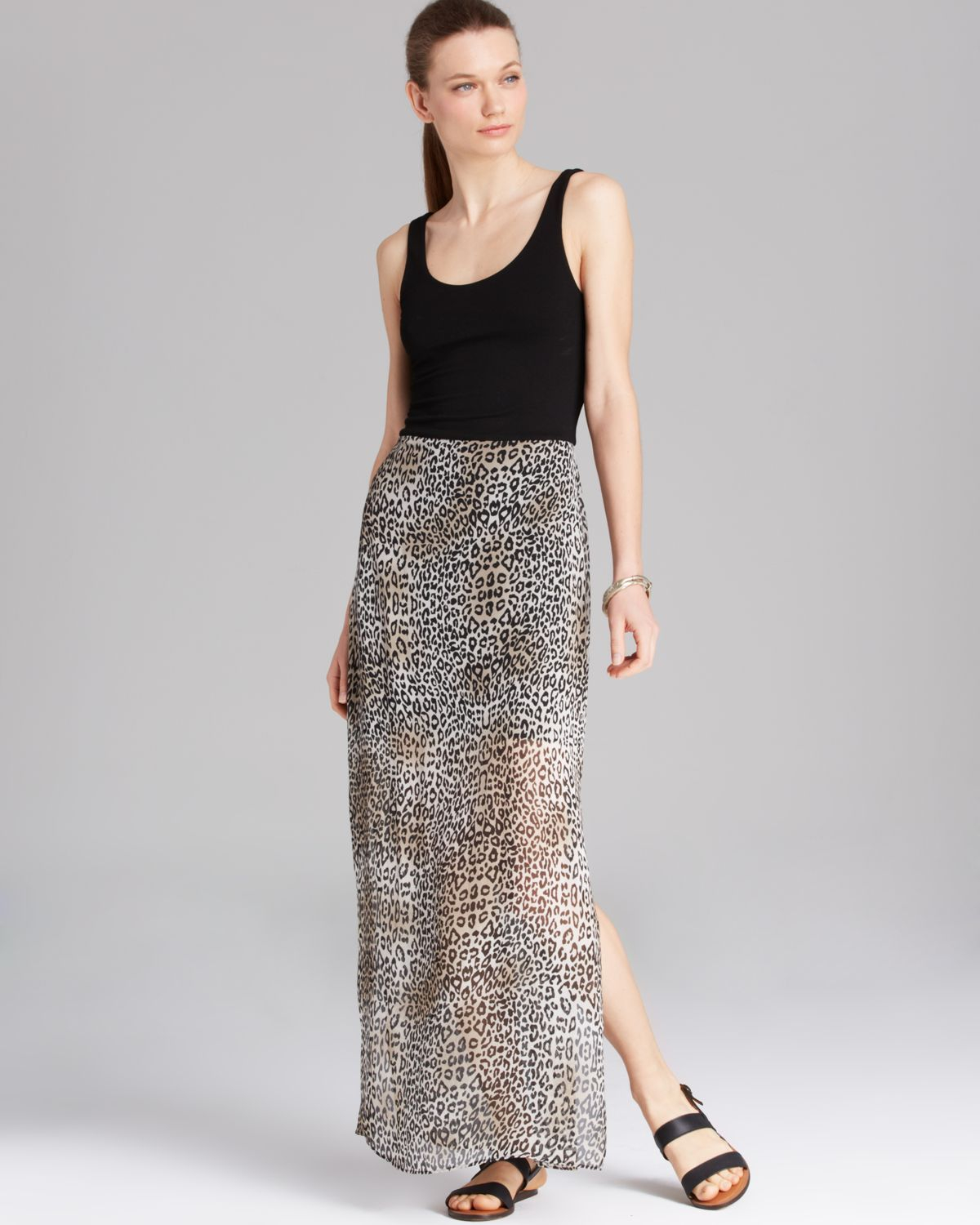 vince camuto leopard print maxi dress