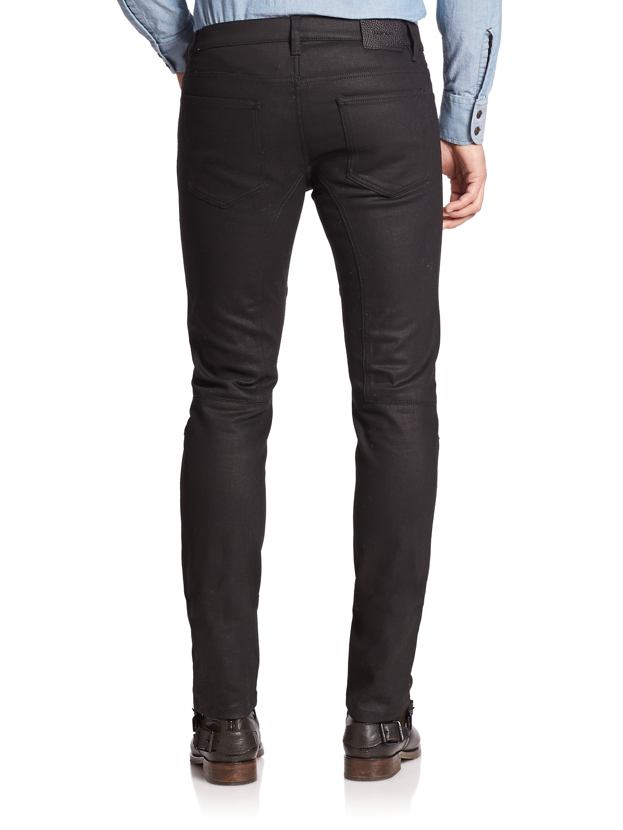 Belstaff Denim Slim-fit Moto Jeans in Black for Men - Lyst