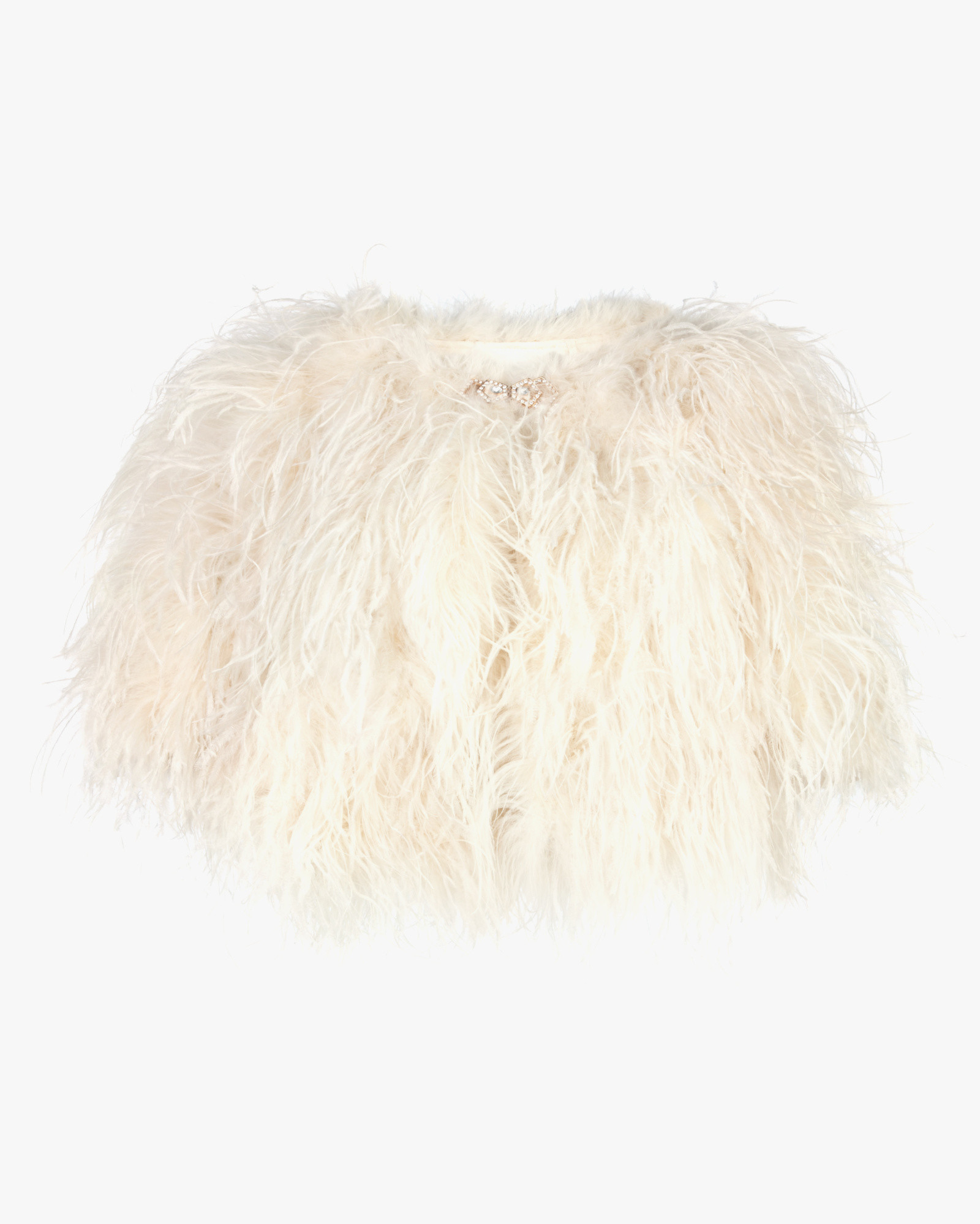 feather cropped jacket