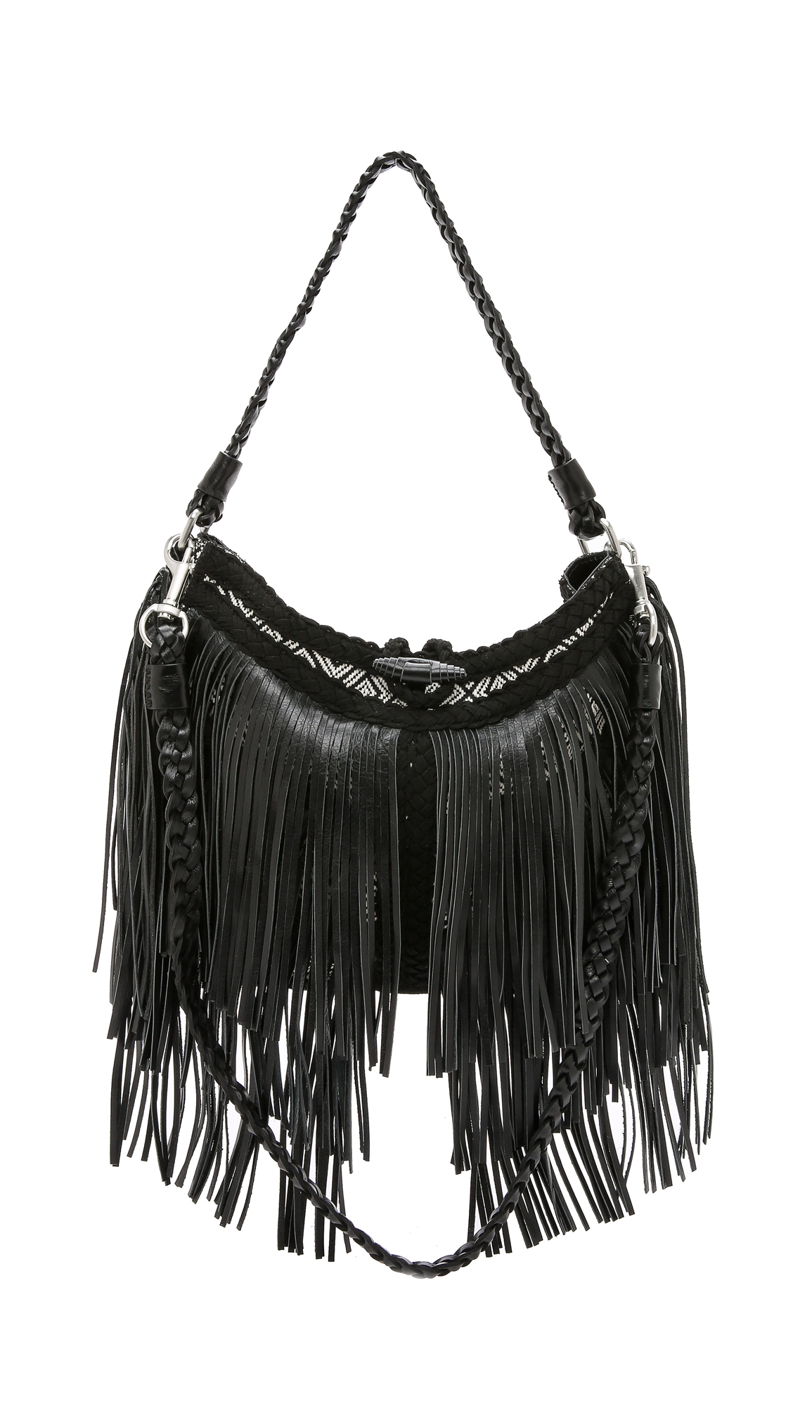 Sam Edelman Sienna Fringe Shoulder Bag - Black in Black | Lyst