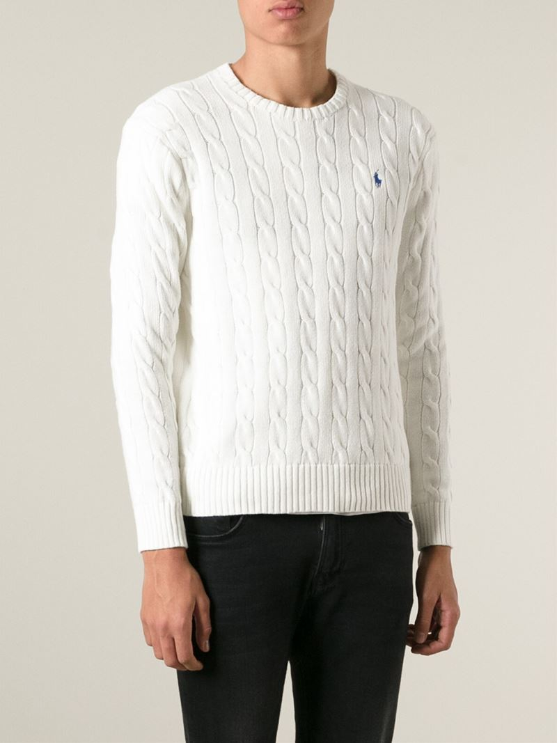 Omgekeerde annuleren seinpaal Polo Ralph Lauren Cable Knit Sweater in White for Men | Lyst