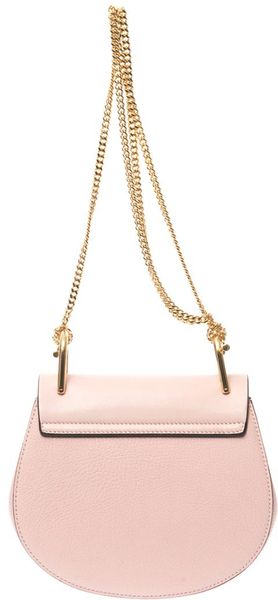 Chloé Drew Small Leather Shoulder Bag In Pink Lyst