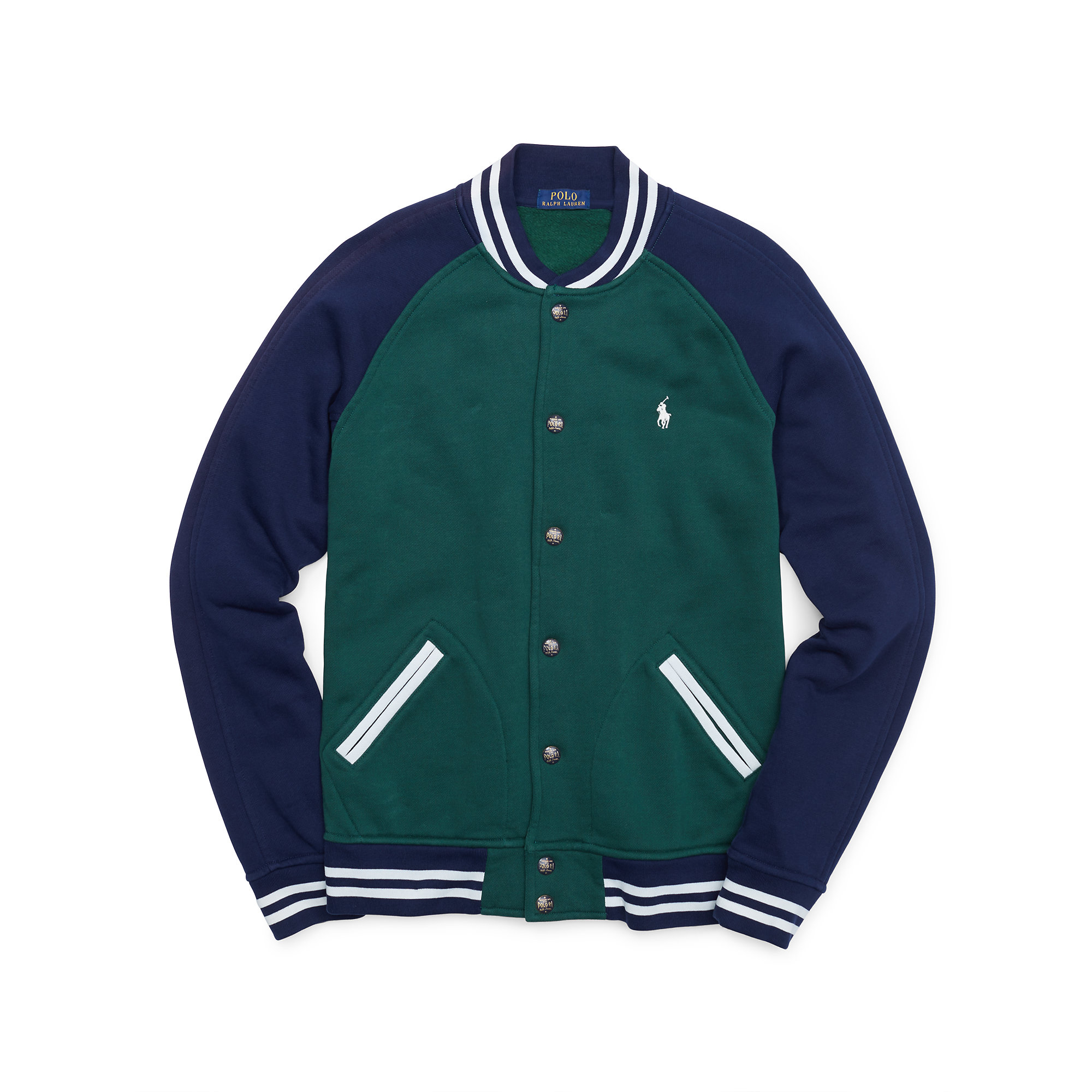 rrl fleece baseball jacket