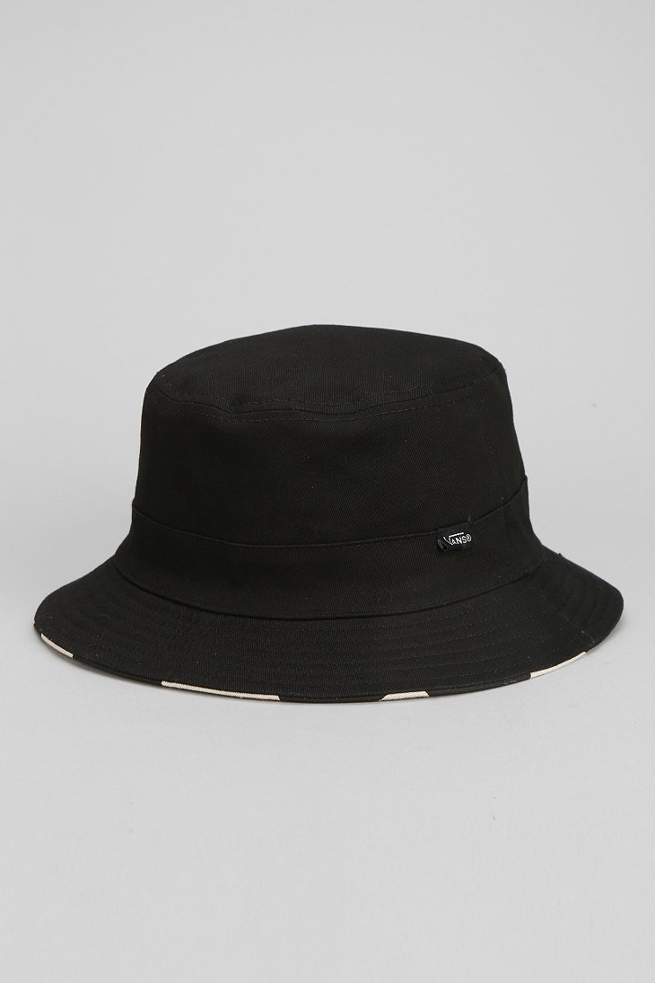 Vans Checker Reversible Bucket Hat in Black for Men - Lyst