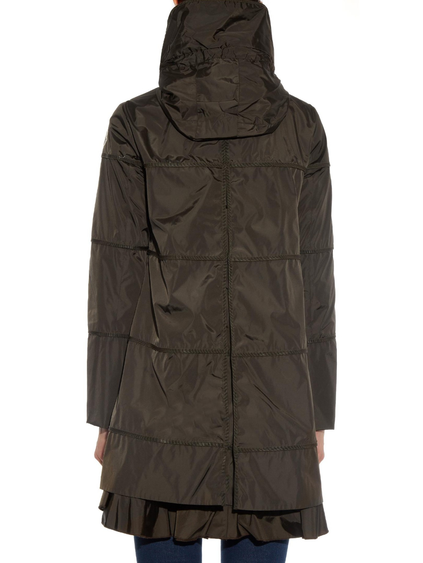 Moncler Albatre Ruffled-Hem Lightweight Jacket in Khaki (Natural) | Lyst