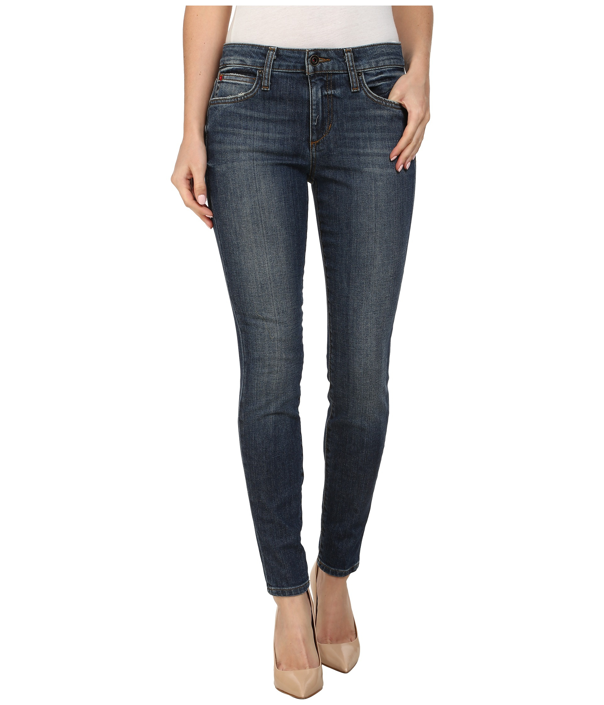 Joes Jeans Japanese Denim Mid Rise Skinny Ankle In Mai In Blue Lyst 