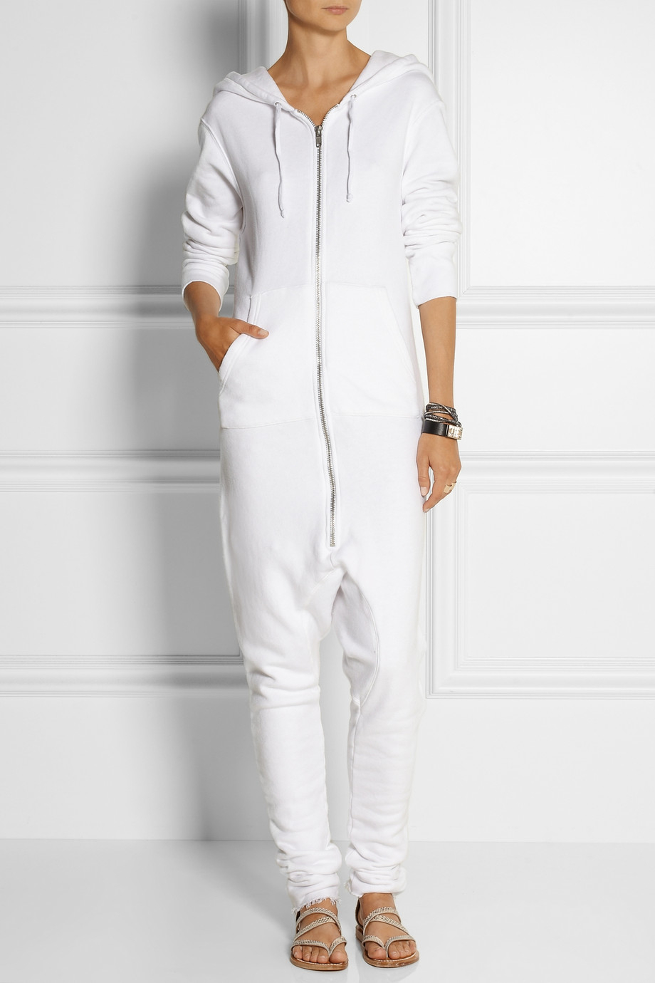white cotton jumpsuit