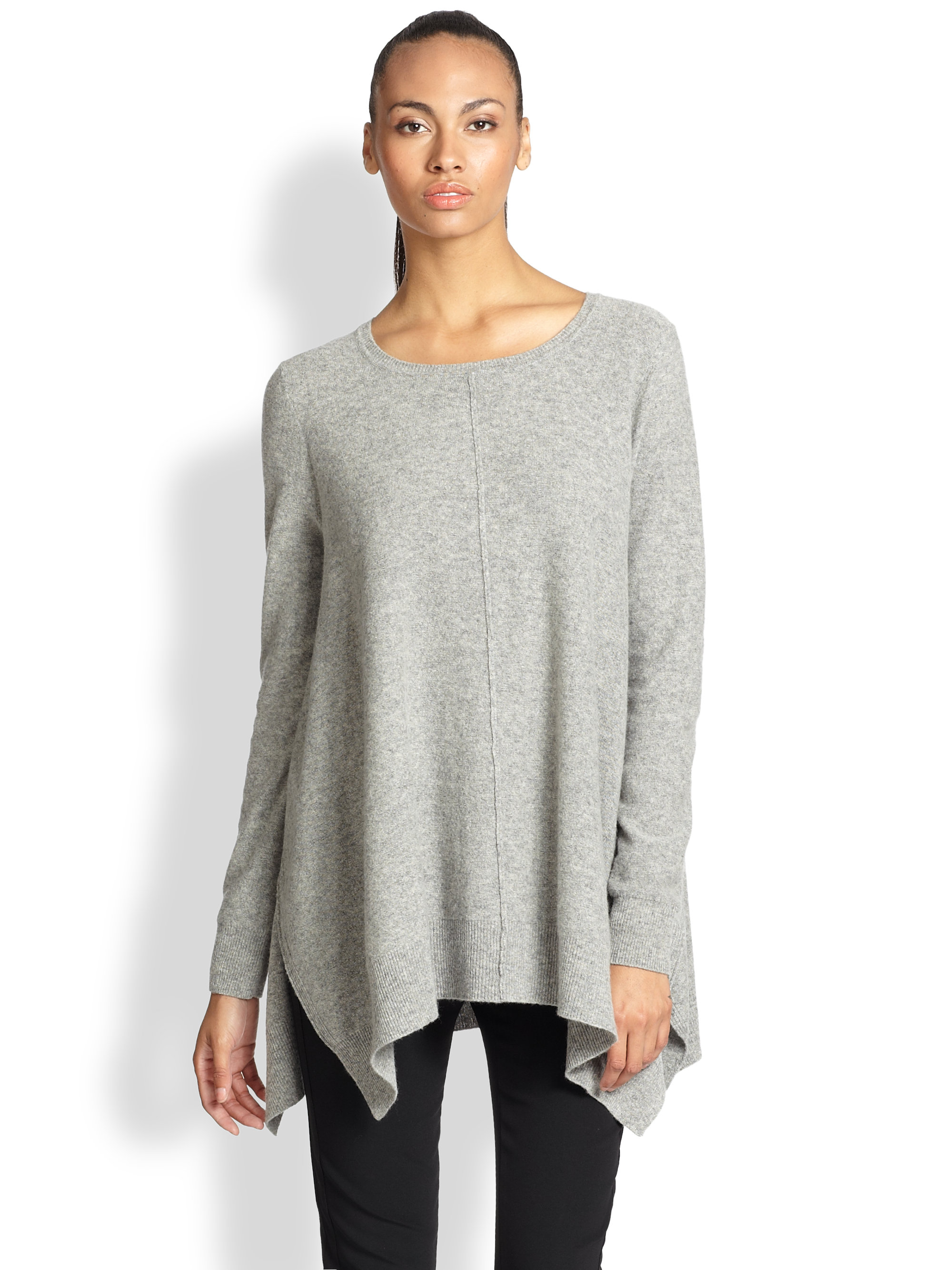 Dkny Longsleeve Trapeze Sweater in Gray | Lyst