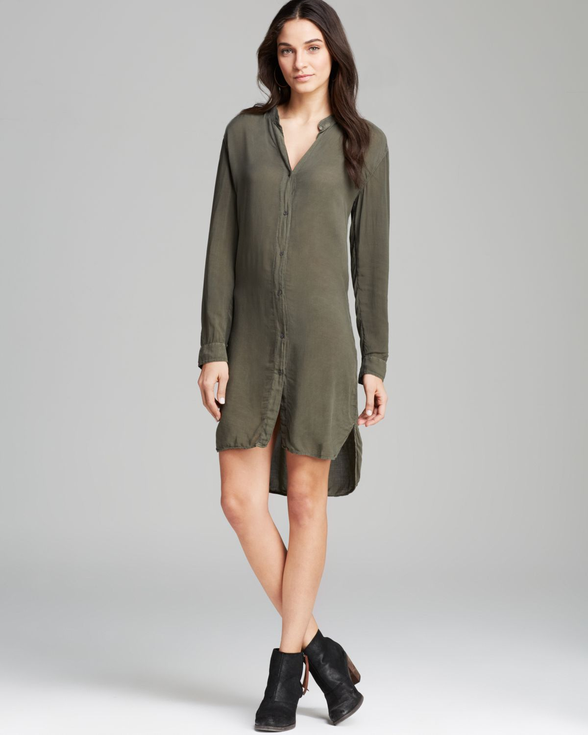 james perse linen shirt dress