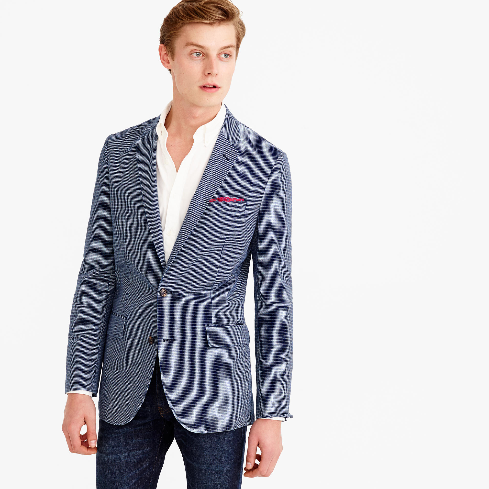 J.crew Ludlow Suit Jacket In Japanese Chambray in Gray for Men | Lyst