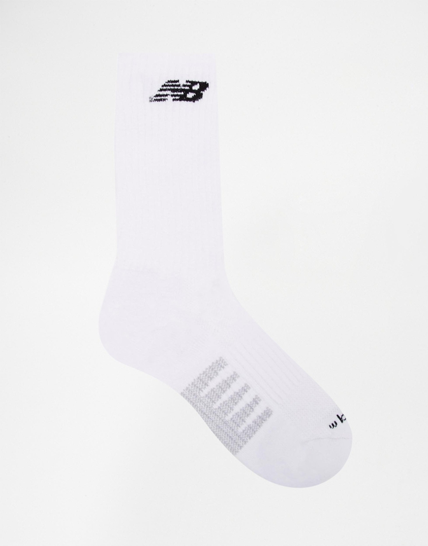 New Balance 3 Pack Crew Socks in White for Men | Lyst