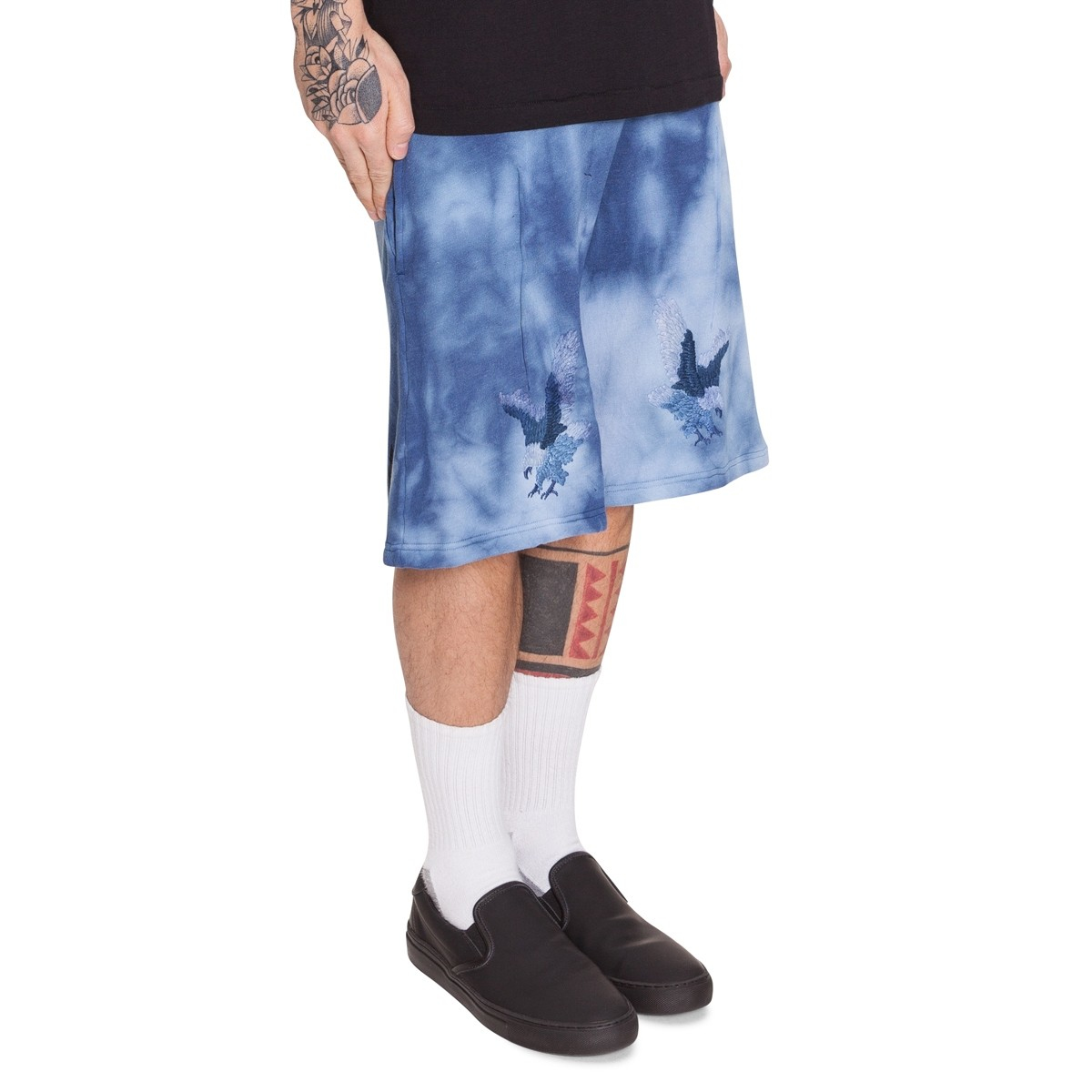 off white tie dye shorts