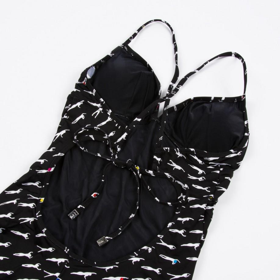 Paul smith Women's Black 'swimmers' Print Triangle Swimsuit in Black | Lyst