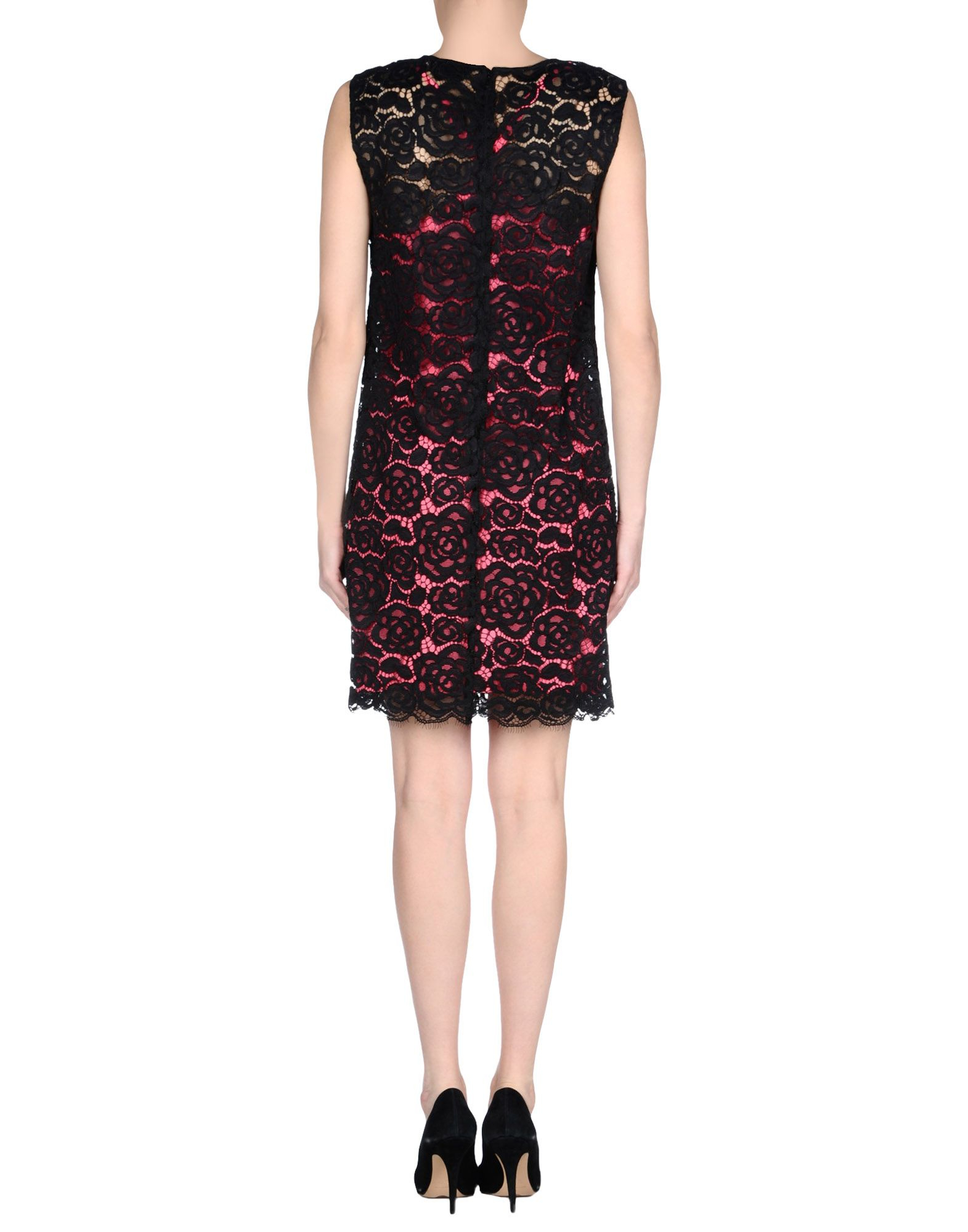 Dkny Gold Lace Belted Dress in Black | Lyst Dkny Gold Lace Belted Dress in Black | Lyst