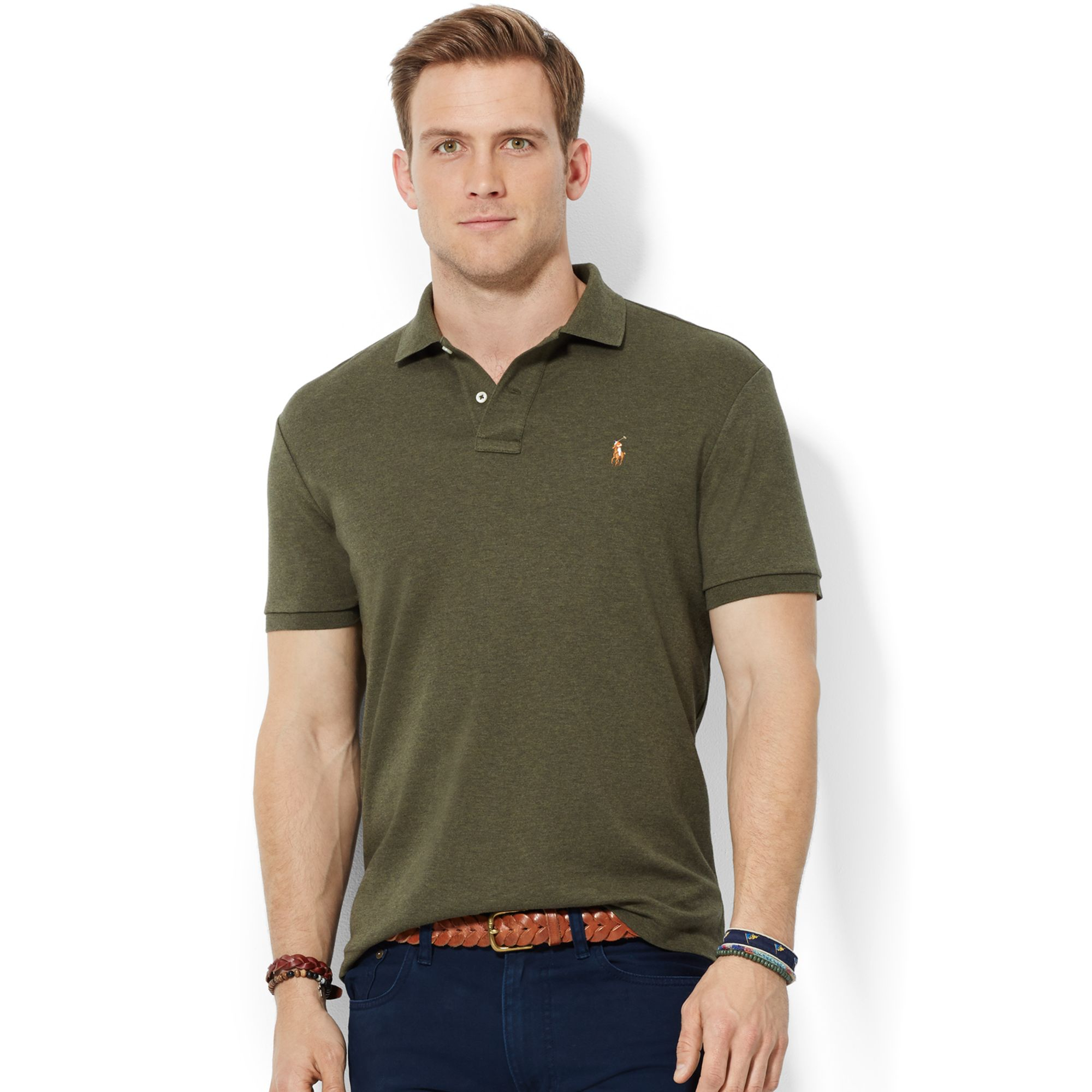 Polo Ralph Lauren Pima Soft-Touch Polo in Green for Men (Alpine Heather ...