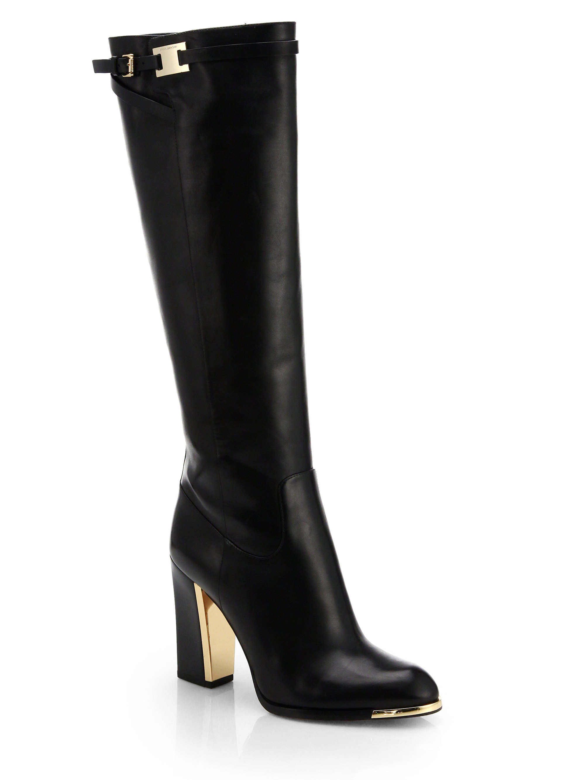 michael kors knee high leather boots
