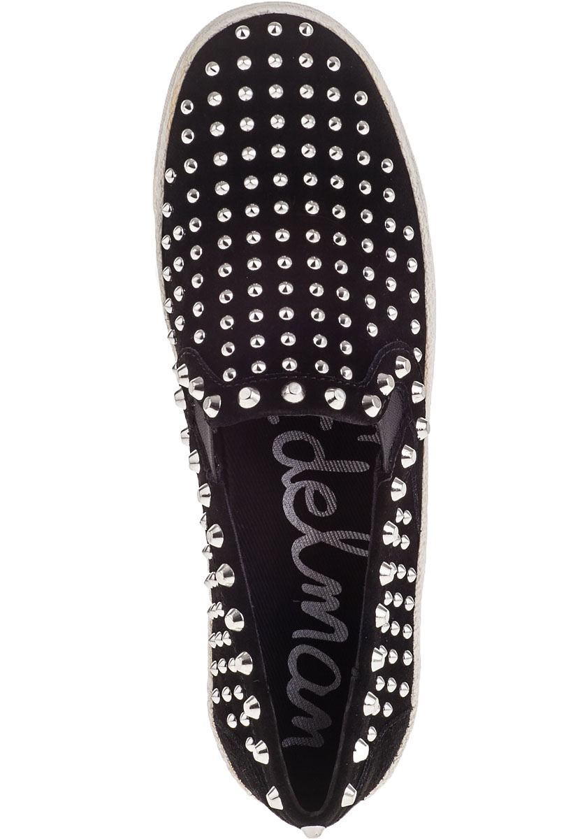 Sam Edelman Braxton Studded Slip On Sneakers Snow White in Black